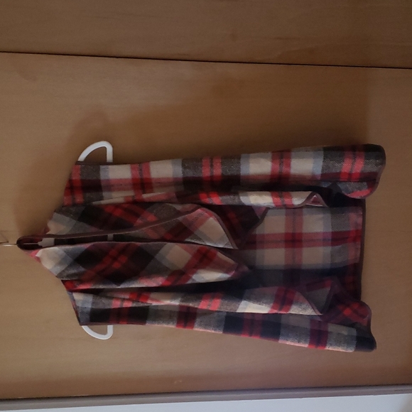 Buffalo Plaid Vest Casual Lapel Open Front Sleeveless Cardigan - Picture 6 of 6